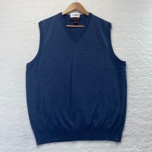 Linea Uomo, 100% Cotton Sweater Vest, Size 2XL, Blue